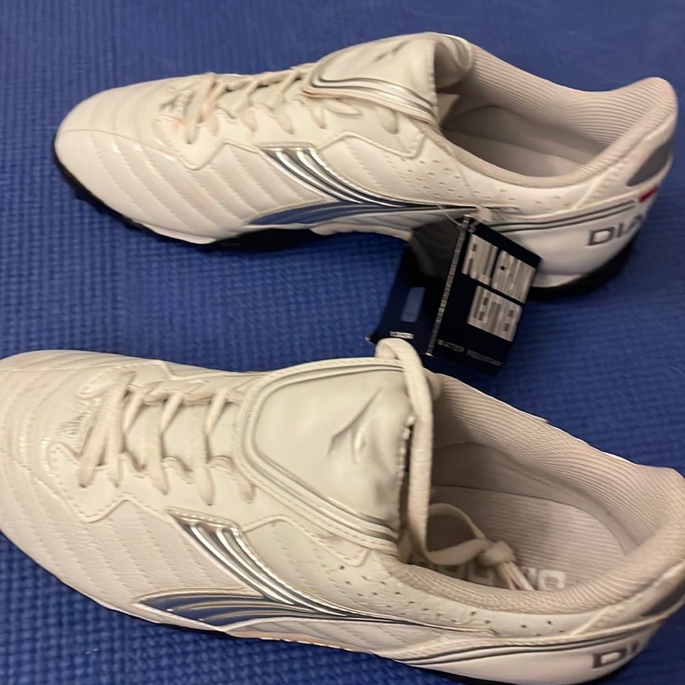 Men's Elite Diadora white leather cleats -never worn , tags still on.